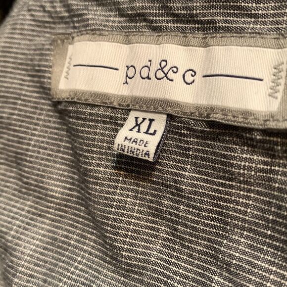 P d & c Men’s Short Sleeve Grey Casual Shirt XL - Picture 6 of 8